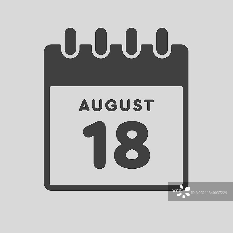 8月18日日历模板图标图片素材