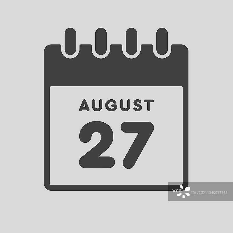 8月27日日历页面模板图标图片素材