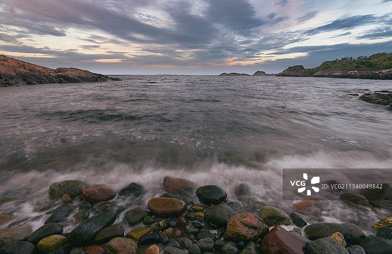 挪威斯塔弗恩日落海景图片素材