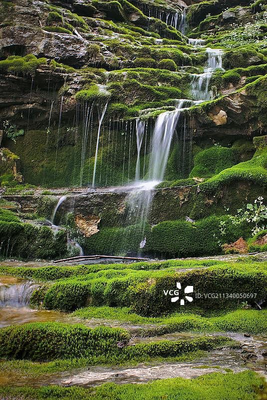 美国肯塔基州肯塔基河森林瀑布风光图片素材