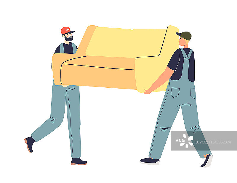 搬家和搬迁服务工人搬运图片素材