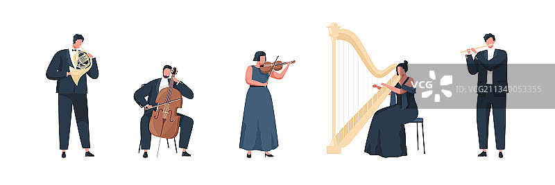 音乐家演奏古典旋律图片素材