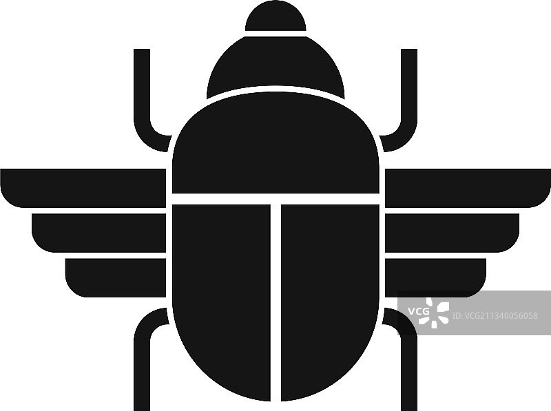 古老的圣甲虫图标简约风格图片素材