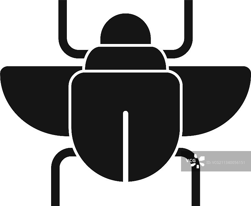 金色圣甲虫简约风格图标图片素材