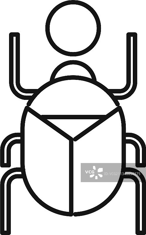 非洲圣甲虫图标轮廓样式图片素材
