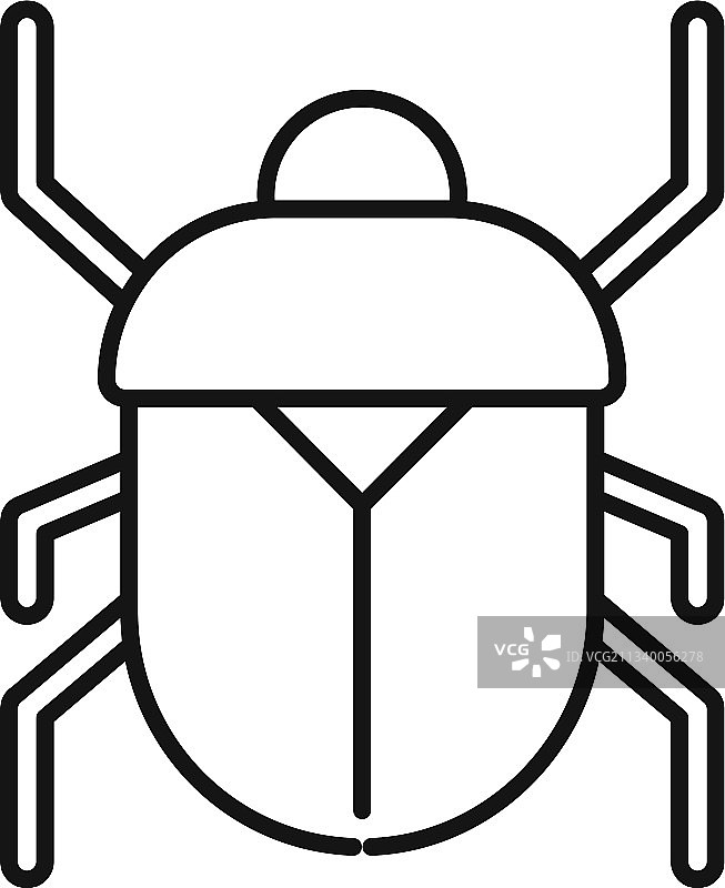 圣甲虫甲壳虫图标轮廓样式图片素材