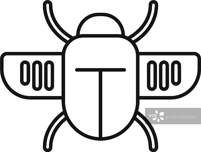 翅膀圣甲虫轮廓图标图片素材