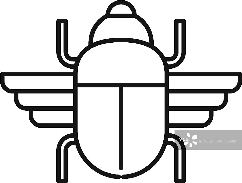 古代圣甲虫图标轮廓样式图片素材