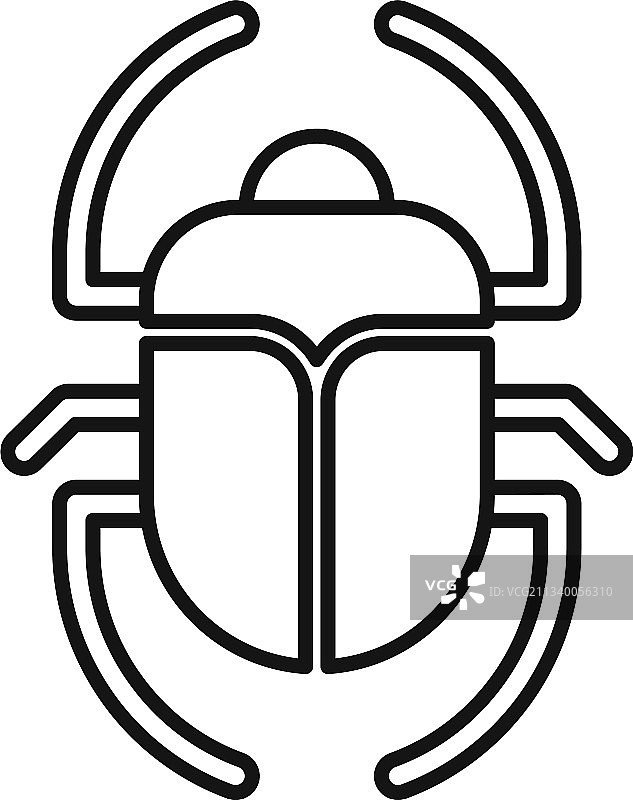 圣甲虫文化图标轮廓样式图片素材