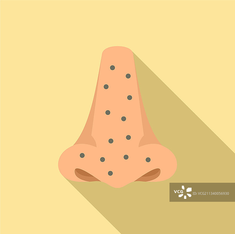 青少年鼻部问题扁平风格图标图片素材