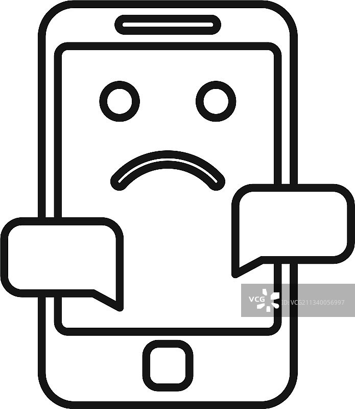 不良聊天青少年问题图标轮廓样式图片素材