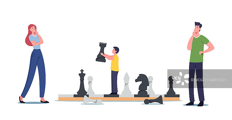 快乐家庭角色：父母和孩子图片素材