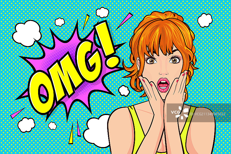 张着嘴巴惊讶的年轻女人图片素材