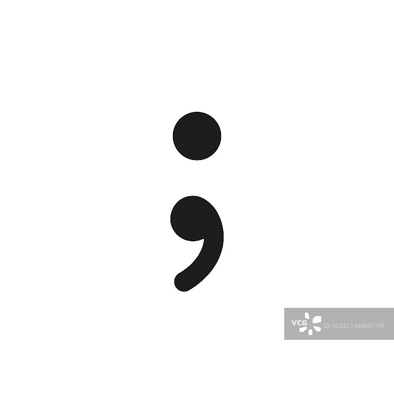 手绘蓝粉色分号符号图片素材