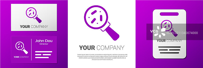 放大镜下的微生物标志图片素材