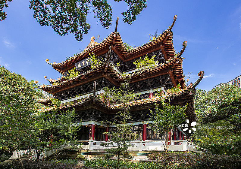 宜宾流杯池公园吊黄楼（侧面）图片素材