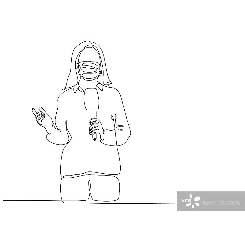 记者戴口罩直播图片素材