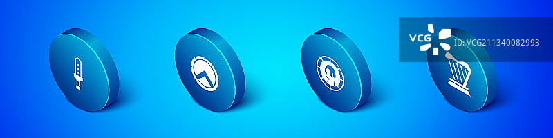 2.5D中世纪剑古希腊硬币图标图片素材