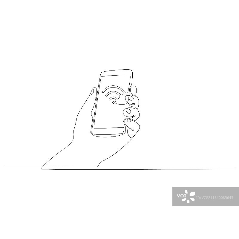 带WIFI信号的连续线条信号灯图片素材