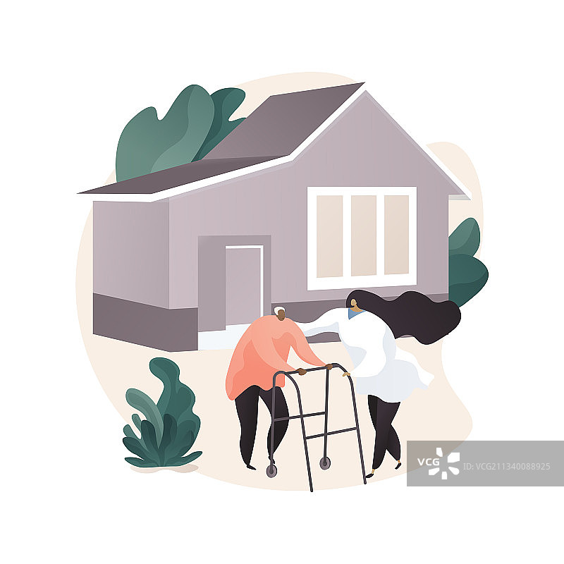 老年护理抽象概念图片素材