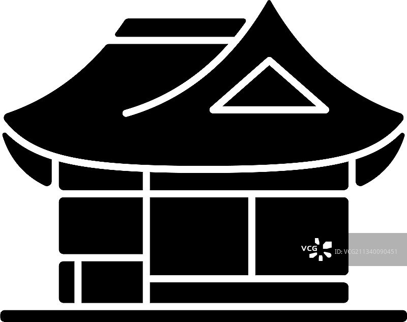 韩屋黑色轮廓图标图片素材