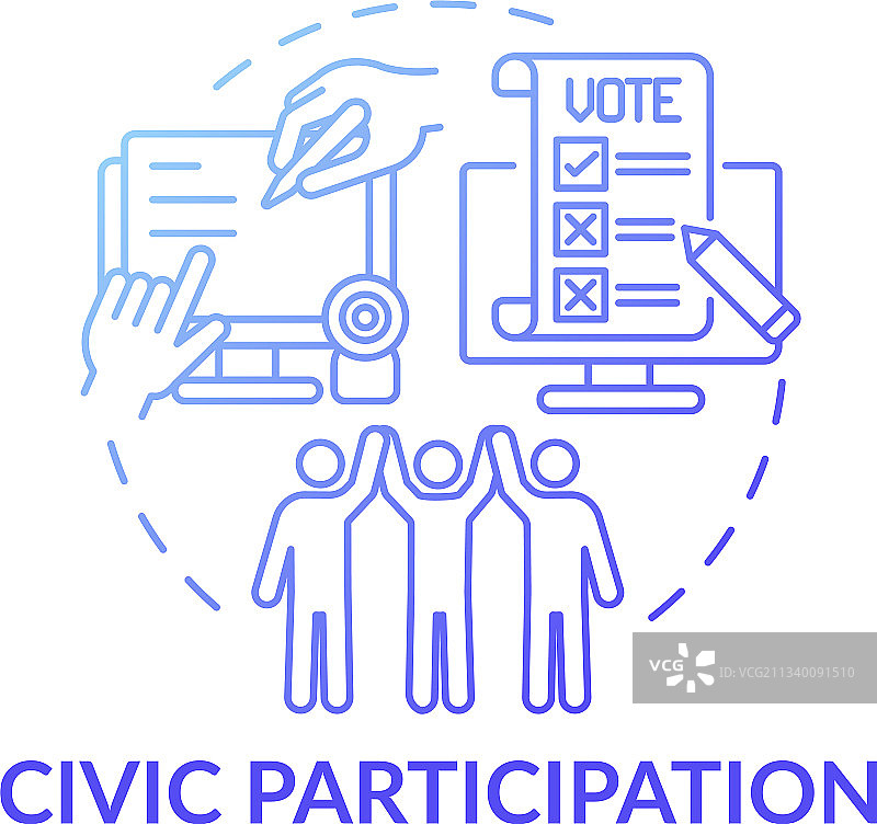 公民参与深色渐变蓝色概念图片素材