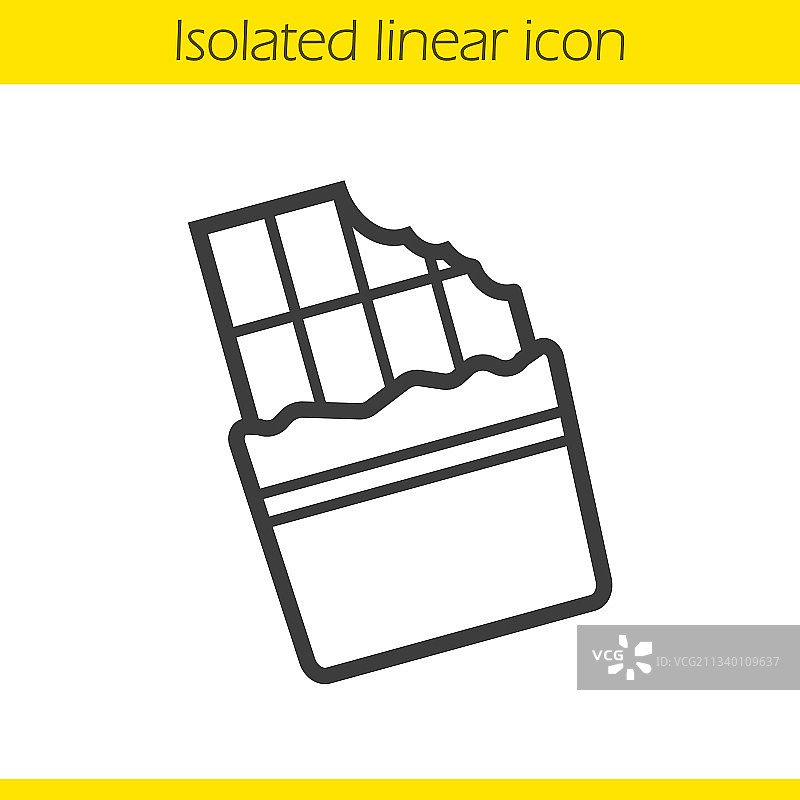 被咬过的巧克力棒线性图标图片素材