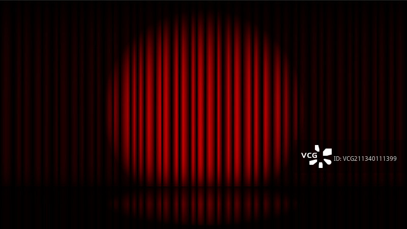 红色幕布和聚光灯舞台图片素材