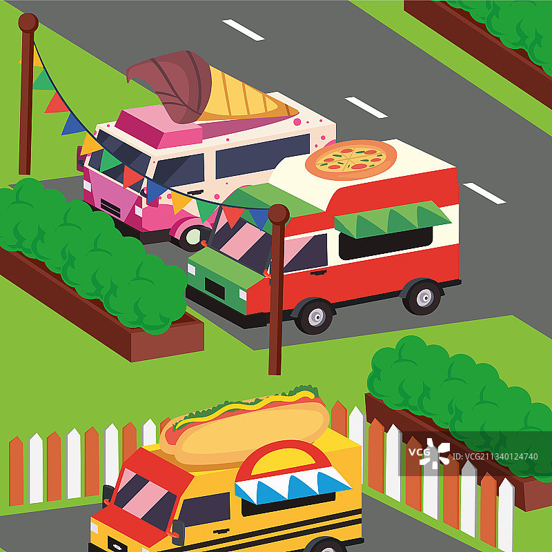 三辆餐车图片素材
