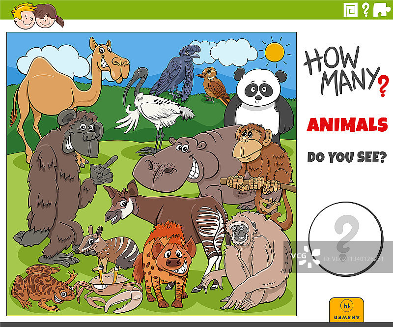 多少卡通动物教育任务图片素材