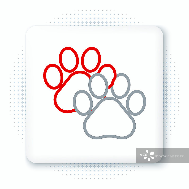 白色背景上的爪印图标图片素材