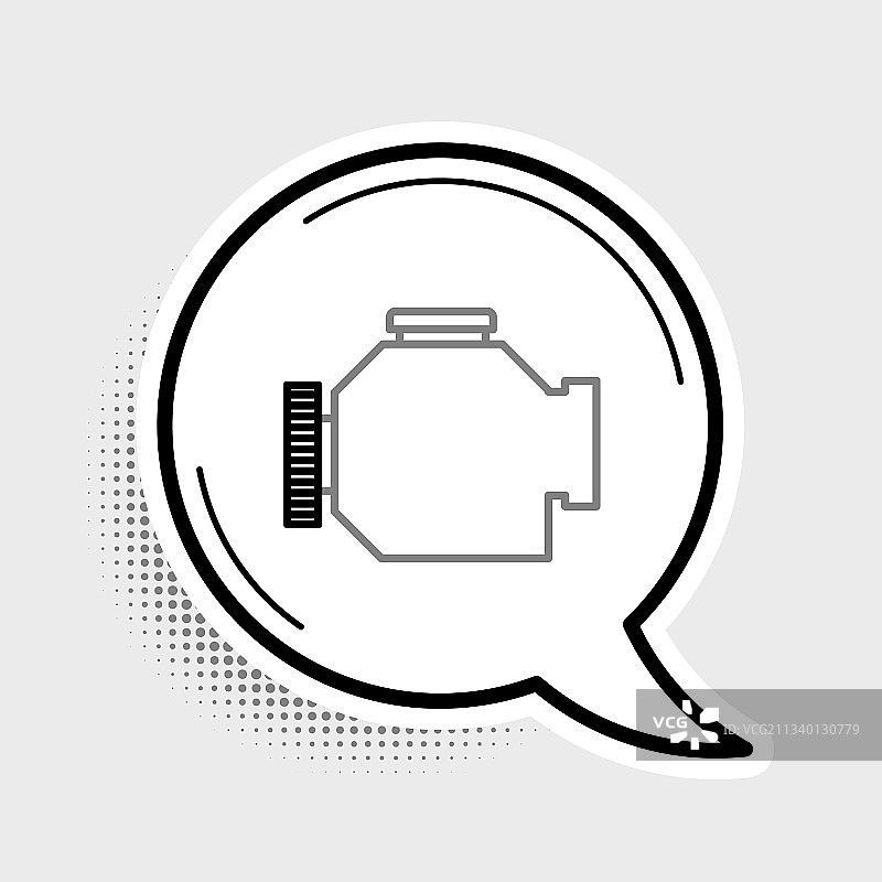 线条检查引擎图标（灰色背景）图片素材