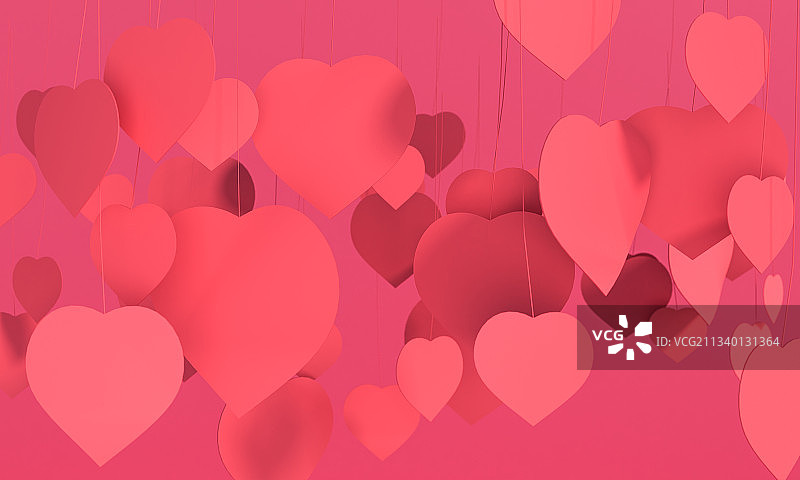 挂在半空的心形图片素材