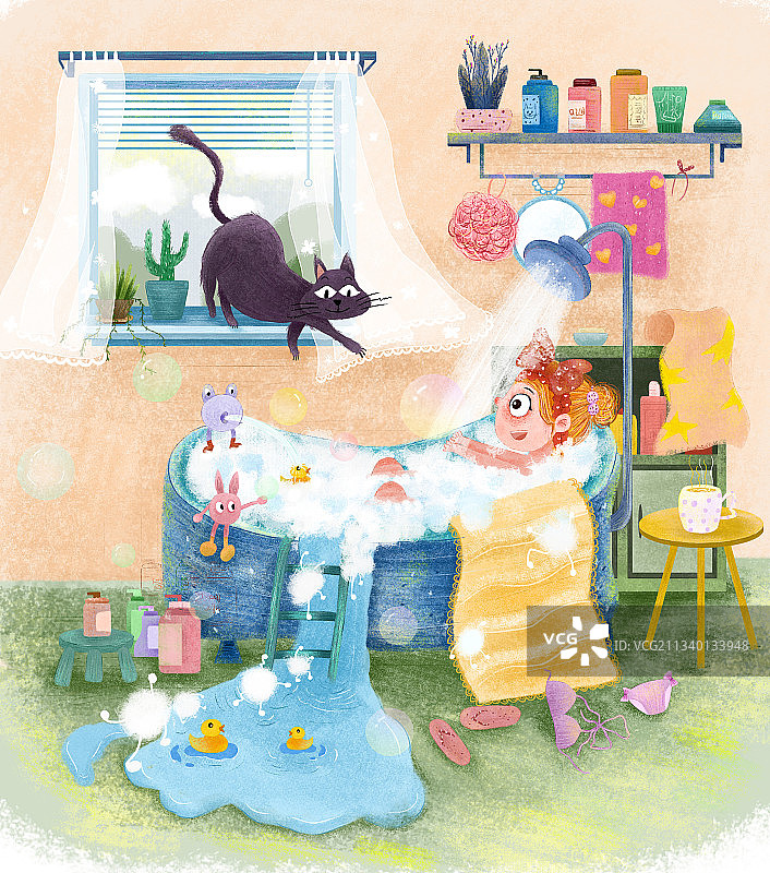 浴室洗刷刷图片素材