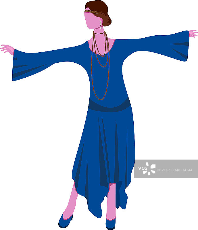 优雅的深色头发女孩图片素材