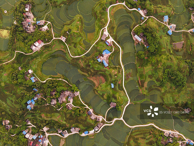 梯田航拍图片素材