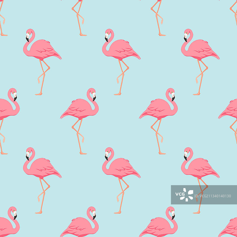 粉色火烈鸟无缝图案图片素材