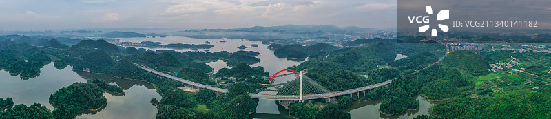 贵阳千岛之湖上一座大桥改造竣工！红枫湖又添一新景观图片素材