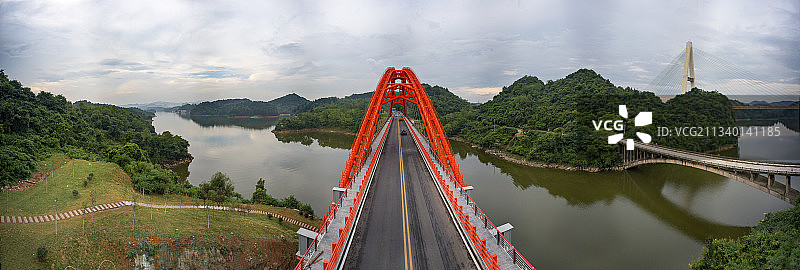 贵阳千岛之湖上一座大桥改造竣工！红枫湖又添一新景观图片素材
