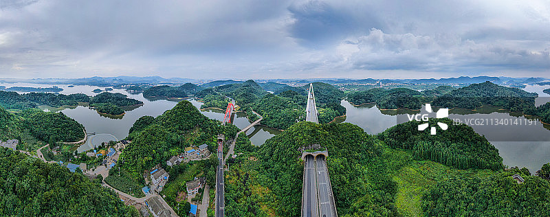 贵阳千岛之湖上一座大桥改造竣工！红枫湖又添一新景观图片素材