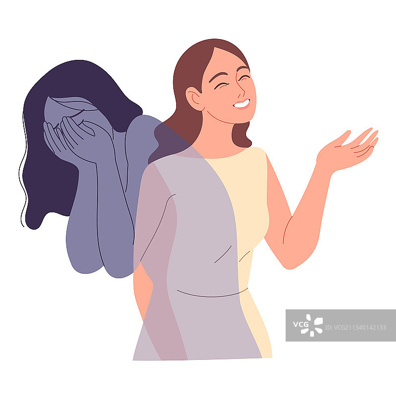 女孩假装没事图片素材