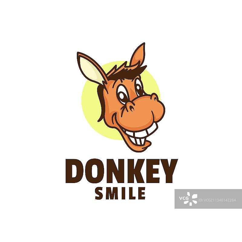 驴吉祥物卡通风格logo图片素材