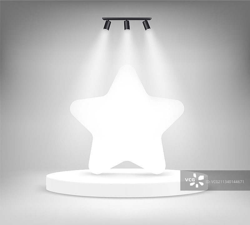 带有圆形底座和星星的明亮圆形场景图片素材