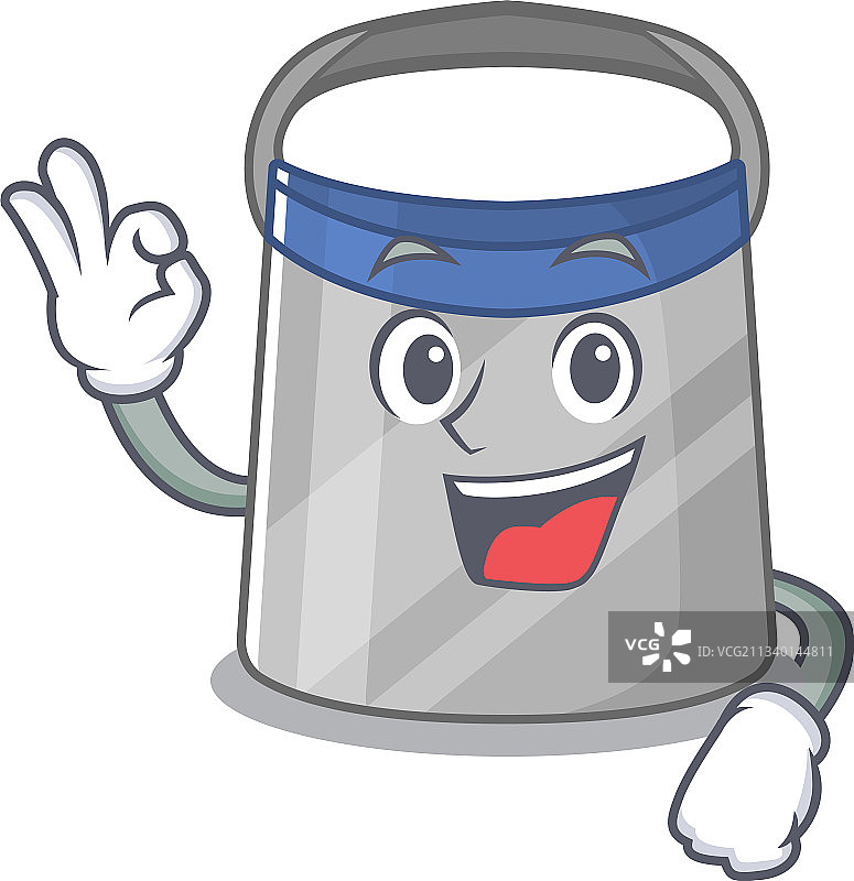 做出OK手势的面罩吉祥物图片素材