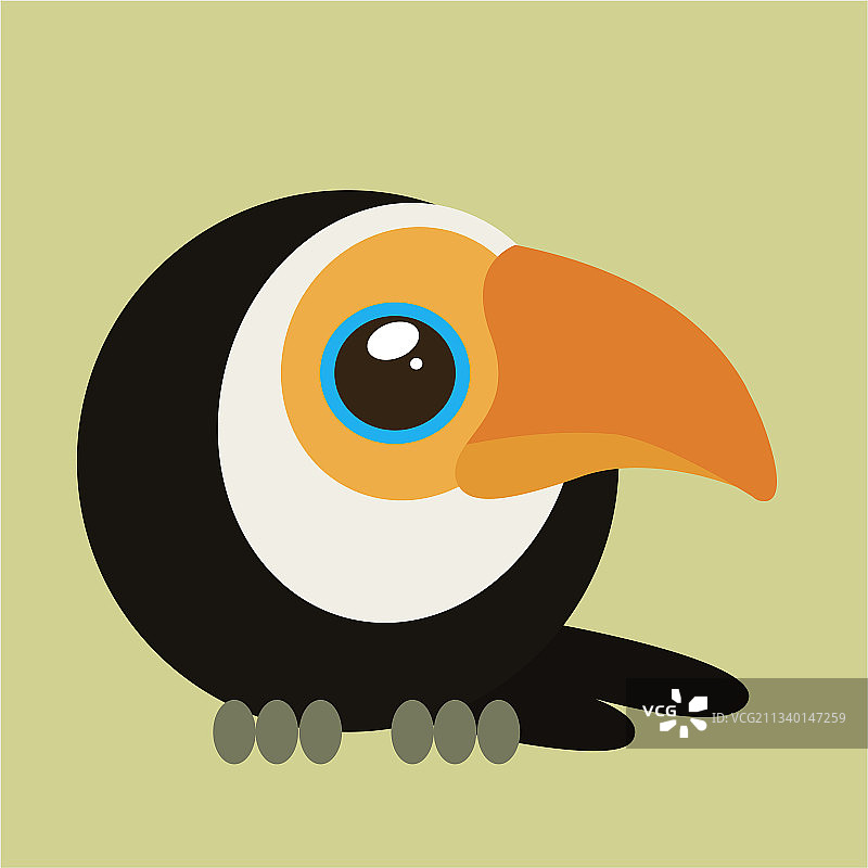 野生动物头像扁平设计图片素材