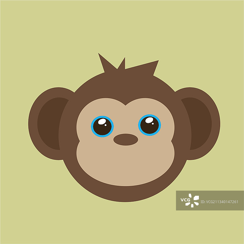 野生动物头像扁平设计图片素材