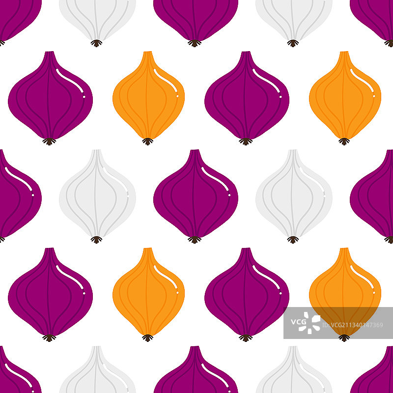 红黄白洋葱无缝图案图片素材