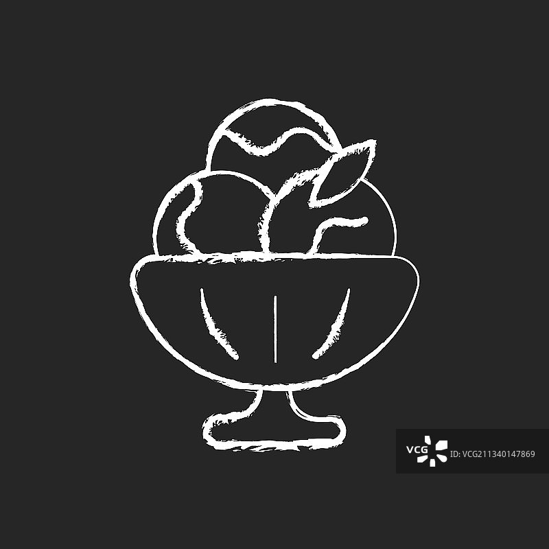 黑色背景上的粉笔白色冰糕图标图片素材