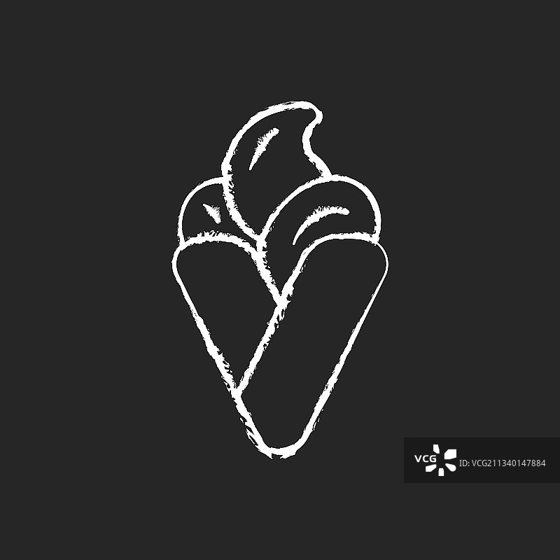 华夫饼冰淇淋粉笔白色图标图片素材