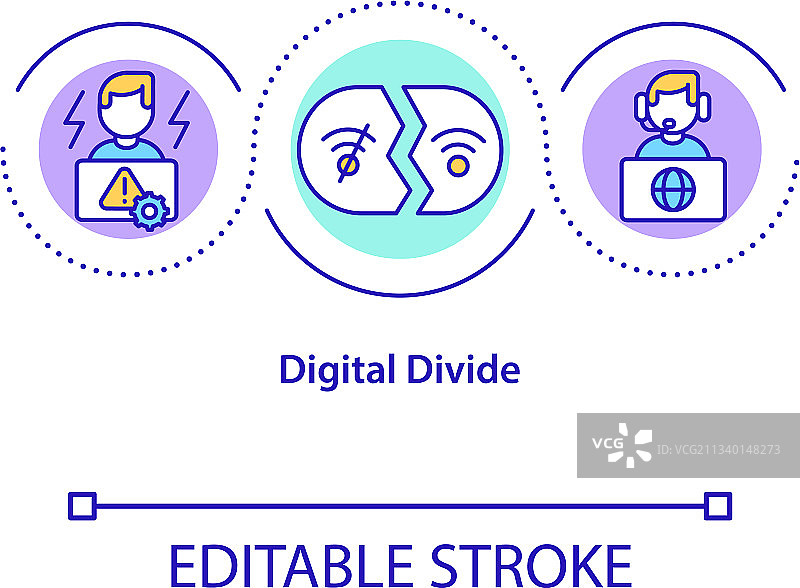 数字鸿沟概念图标图片素材